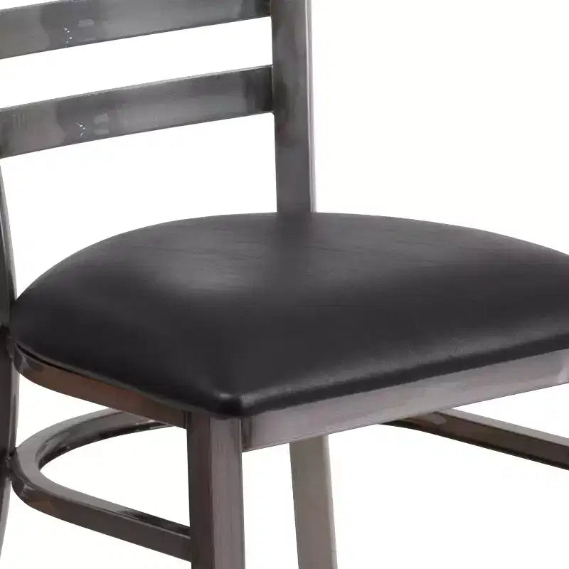 Emma and Oliver 2 Pack Clear Coated Ladder Back Metal Restaurant Chair
