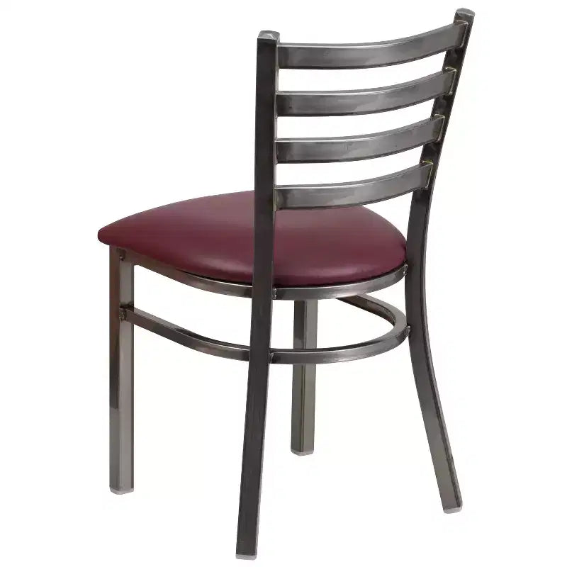 Emma and Oliver 2 Pack Clear Coated Ladder Back Metal Restaurant Chair