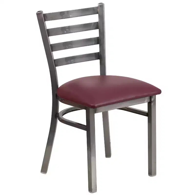 Emma and Oliver 2 Pack Clear Coated Ladder Back Metal Restaurant Chair