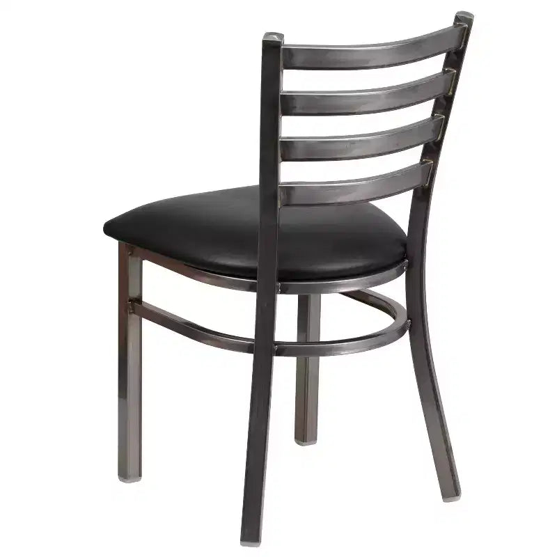 Emma and Oliver 2 Pack Clear Coated Ladder Back Metal Restaurant Chair