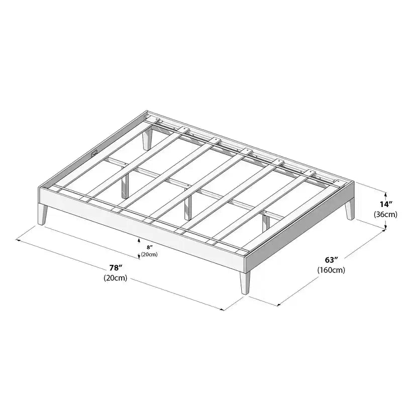 Plank+Beam Solid Wood Queen Platform Bed Frame