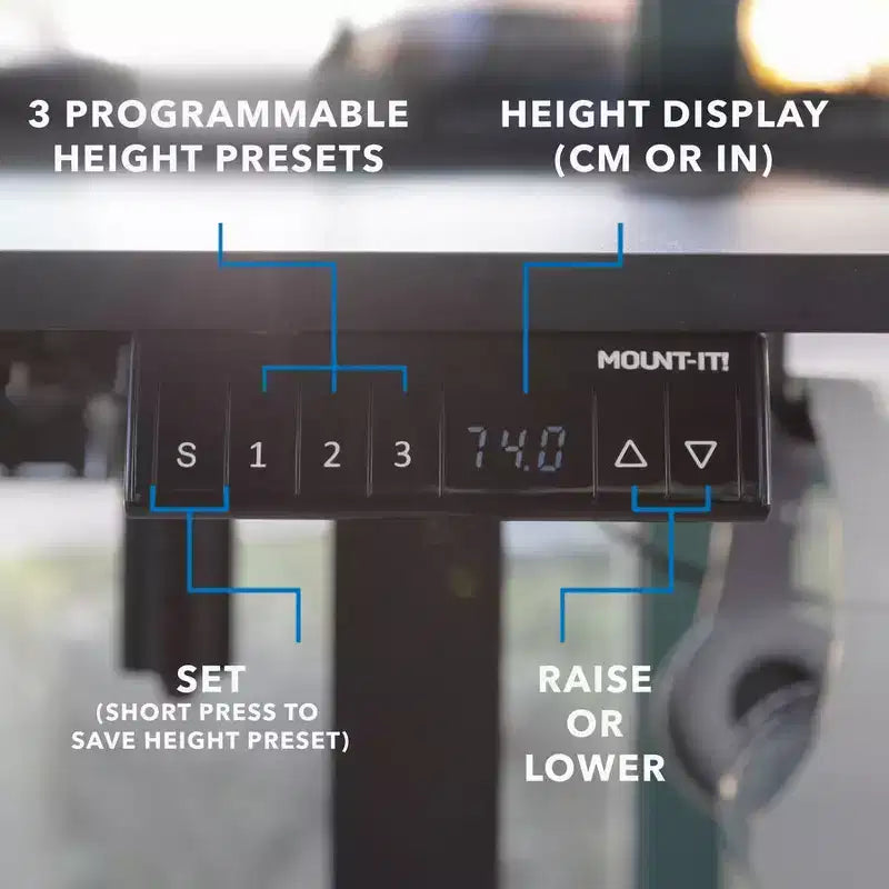 Mount-It! L-Shaped Electric Height Adjustable Desk, Automatic Standing Desk, Three Memory Settings, Solid Steel Frame, Two Installation Options