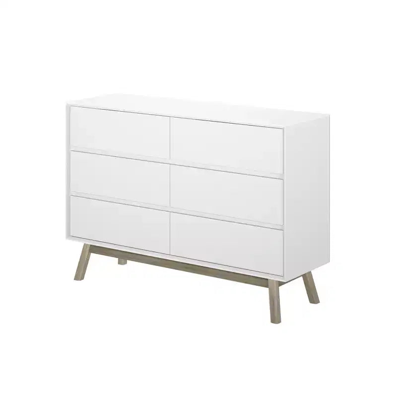 Max & Lily 6 Drawer Dresser, Solid Wood Storage Dressers & Chest of Drawers for Bedroom