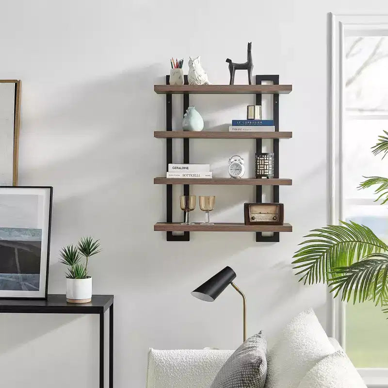 36 x 28.4 4 Tier Floating Bracket Wall Shelf Unit - Danya B.