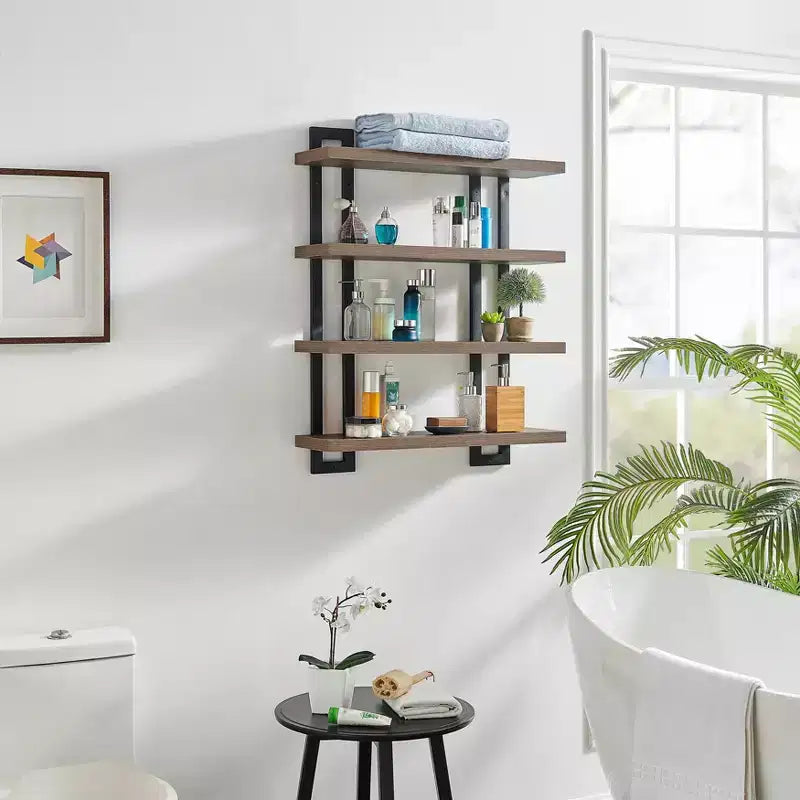 36 x 28.4 4 Tier Floating Bracket Wall Shelf Unit - Danya B.