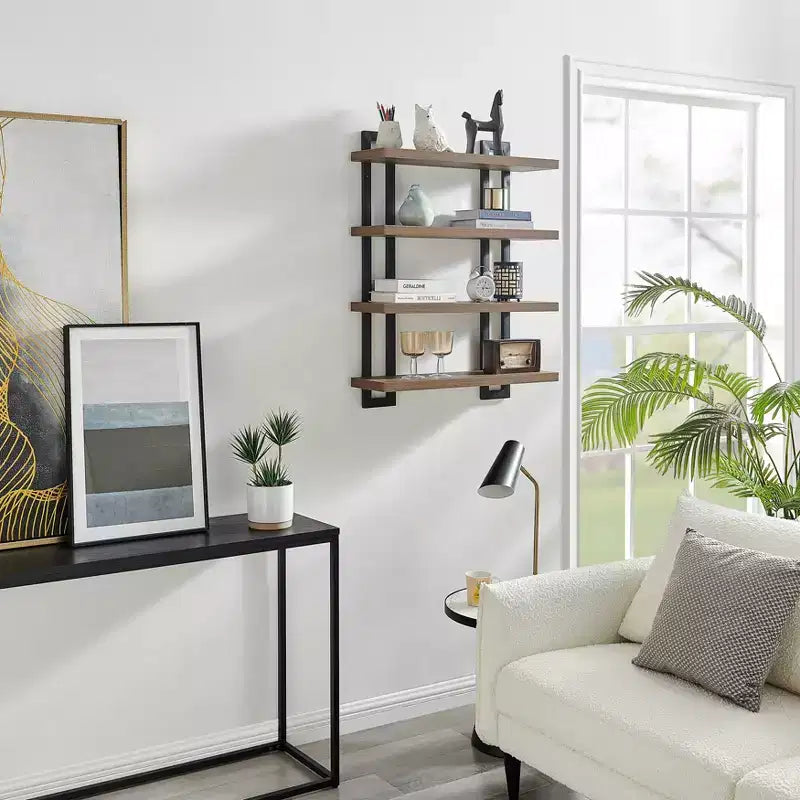 36 x 28.4 4 Tier Floating Bracket Wall Shelf Unit - Danya B.