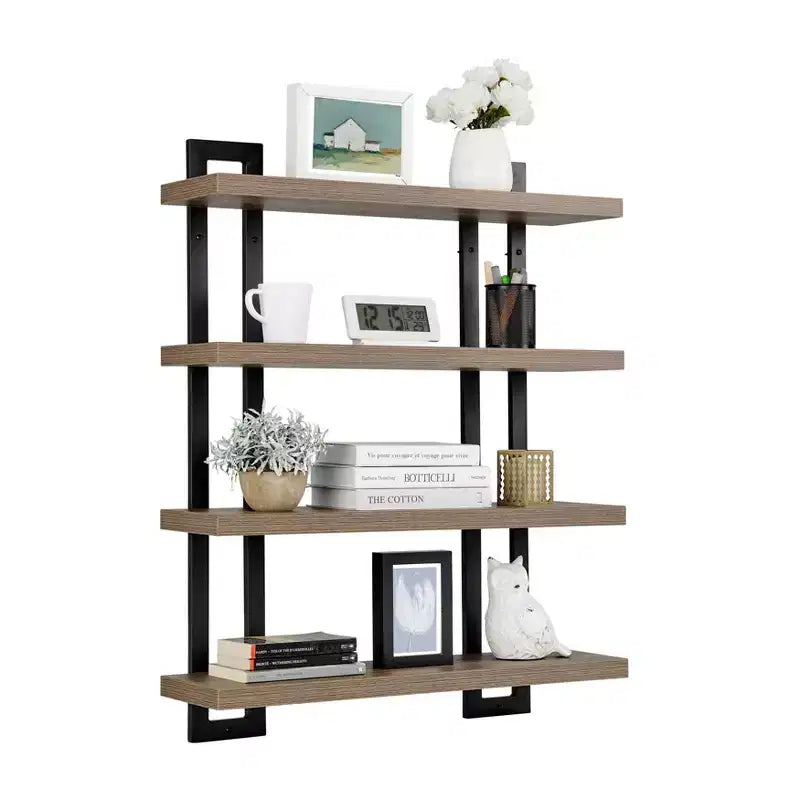 36 x 28.4 4 Tier Floating Bracket Wall Shelf Unit - Danya B.