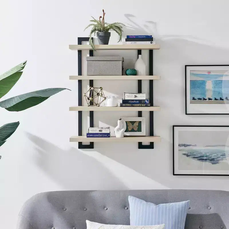 36 x 28.4 4 Tier Floating Bracket Wall Shelf Unit - Danya B.