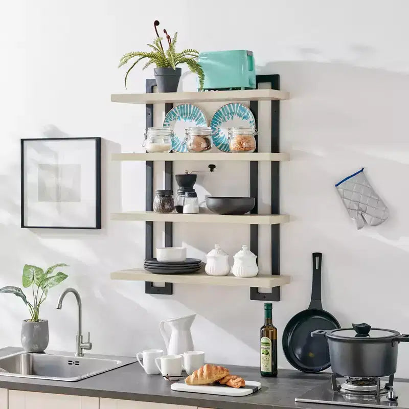 36 x 28.4 4 Tier Floating Bracket Wall Shelf Unit - Danya B.