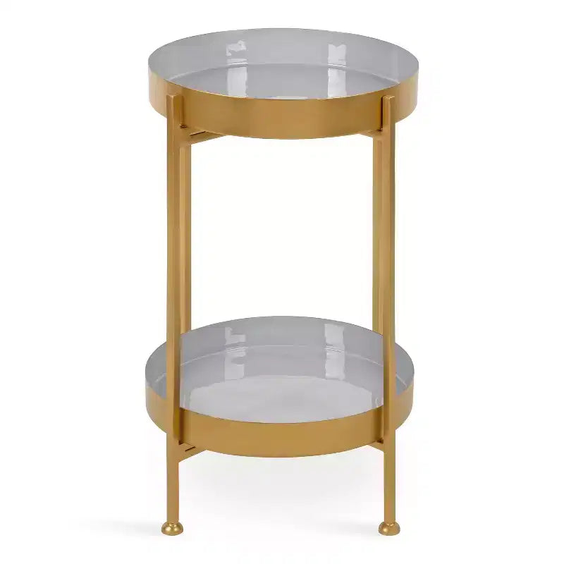 Kate and Laurel Nira Two-Tiered Metal Side Table