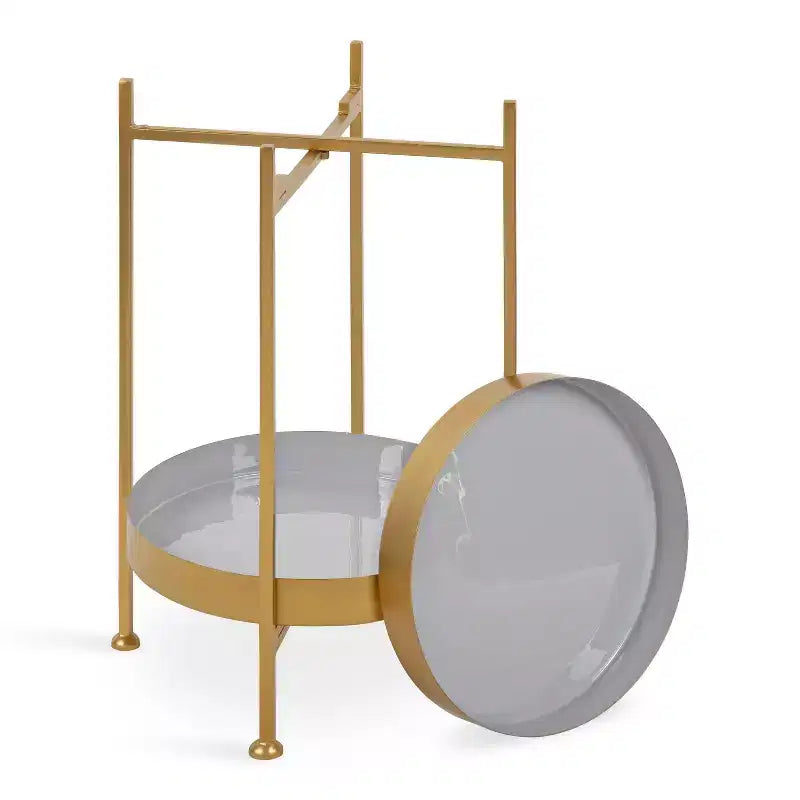 Kate and Laurel Nira Two-Tiered Metal Side Table