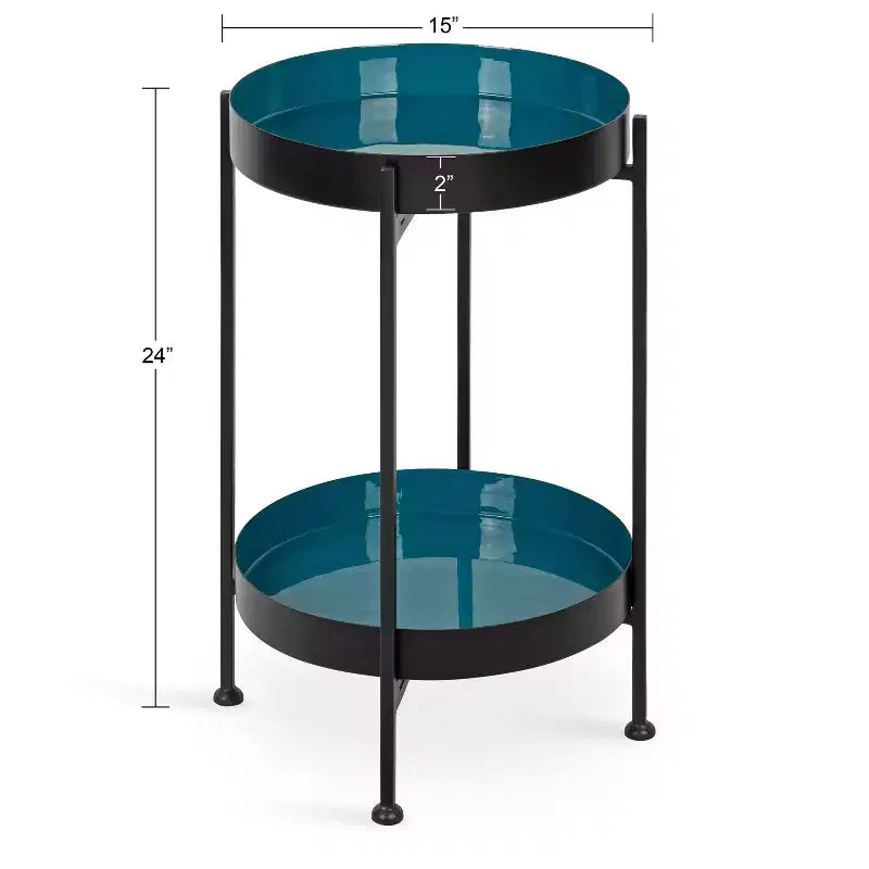 Kate and Laurel Nira Two-Tiered Metal Side Table