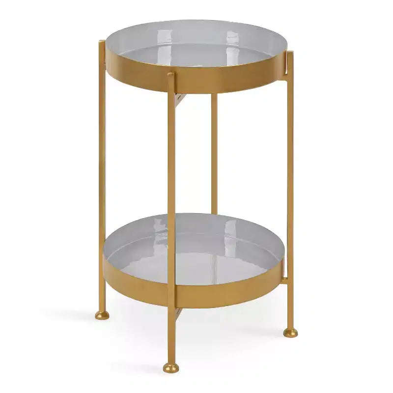 Kate and Laurel Nira Two-Tiered Metal Side Table