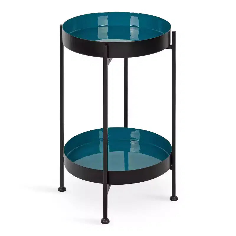 Kate and Laurel Nira Two-Tiered Metal Side Table