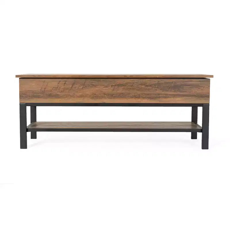 Flash Furniture Wyatt Farmhouse Entryway Storage Bench with Lower Shelf Perfect for Entryway, Mudroom, or Bedroom