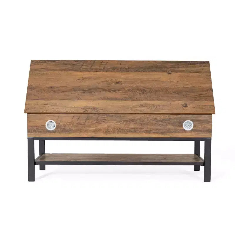 Flash Furniture Wyatt Farmhouse Entryway Storage Bench with Lower Shelf Perfect for Entryway, Mudroom, or Bedroom