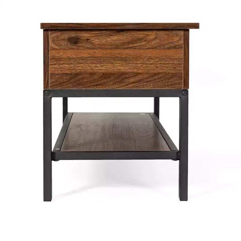 Flash Furniture Wyatt Farmhouse Entryway Storage Bench with Lower Shelf Perfect for Entryway, Mudroom, or Bedroom
