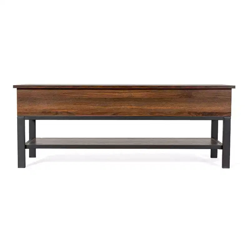 Flash Furniture Wyatt Farmhouse Entryway Storage Bench with Lower Shelf Perfect for Entryway, Mudroom, or Bedroom