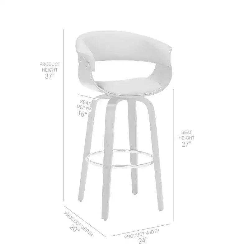 26" Julyssa Swivel Faux Leather Wood Counter Height Barstool - Armen Living