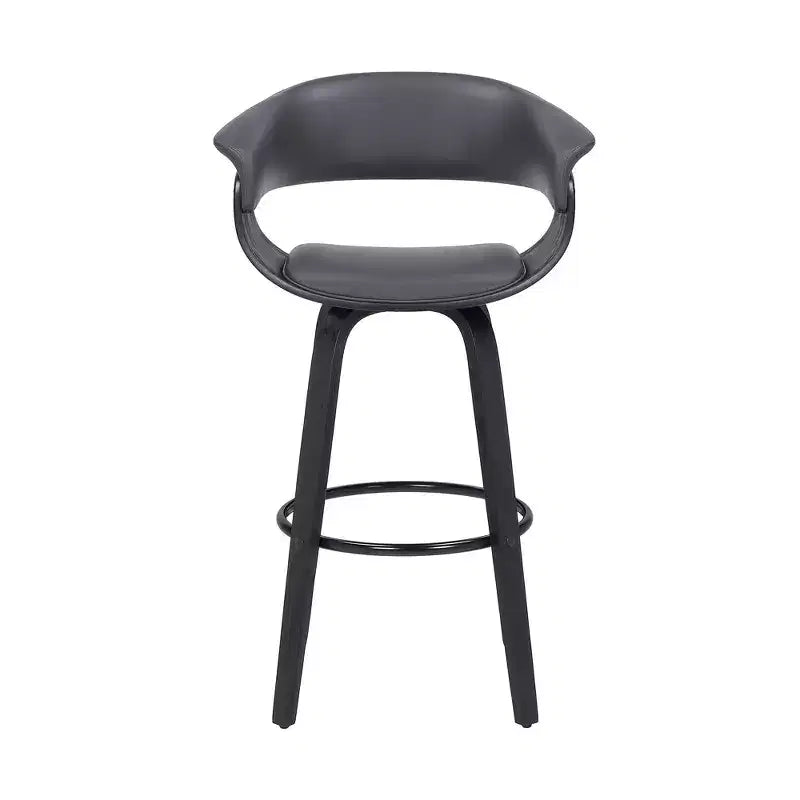 26" Julyssa Swivel Faux Leather Wood Counter Height Barstool - Armen Living