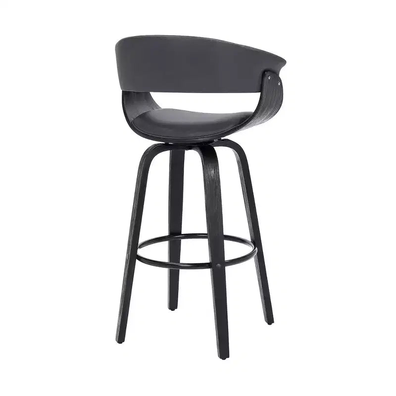 26" Julyssa Swivel Faux Leather Wood Counter Height Barstool - Armen Living