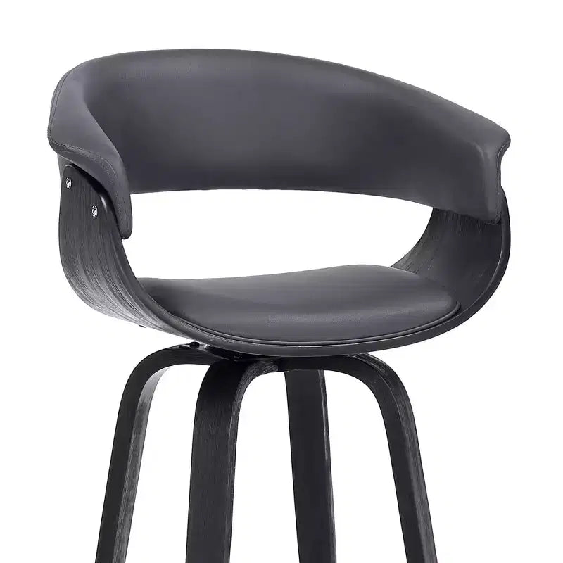 26" Julyssa Swivel Faux Leather Wood Counter Height Barstool - Armen Living