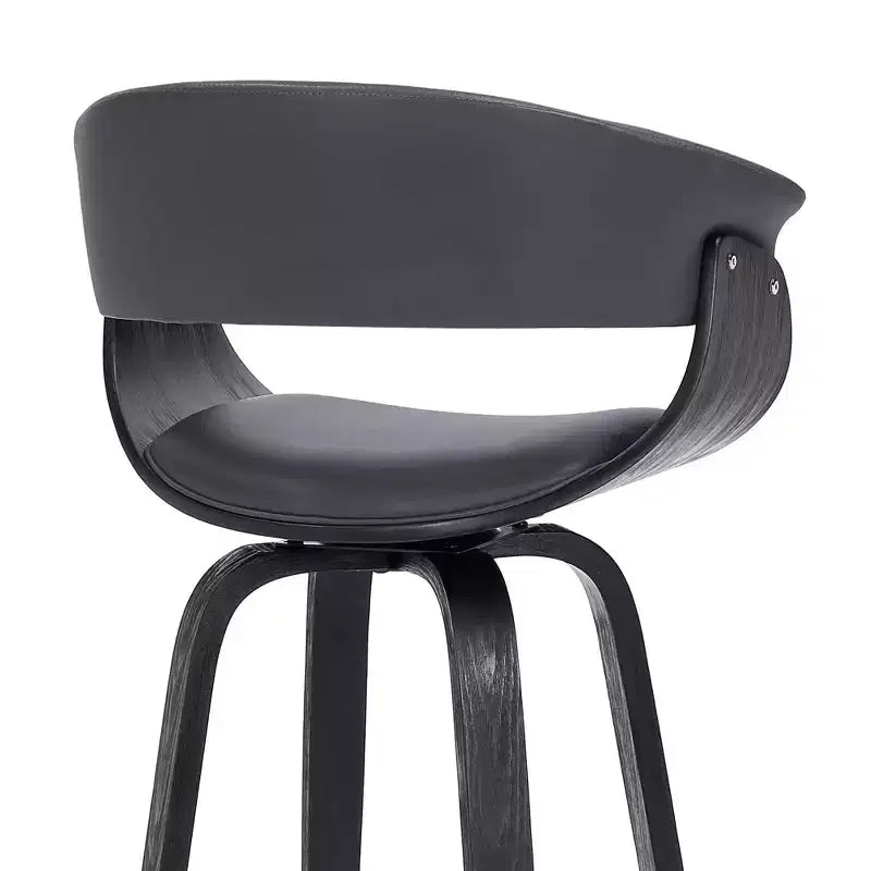 26" Julyssa Swivel Faux Leather Wood Counter Height Barstool - Armen Living