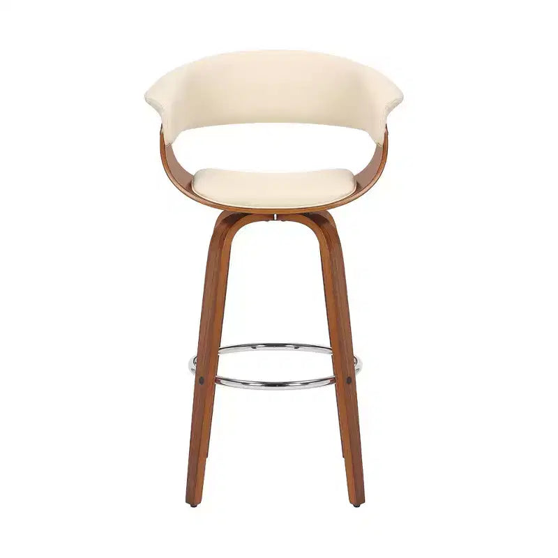 26" Julyssa Swivel Faux Leather Wood Counter Height Barstool - Armen Living