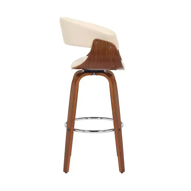 26" Julyssa Swivel Faux Leather Wood Counter Height Barstool - Armen Living