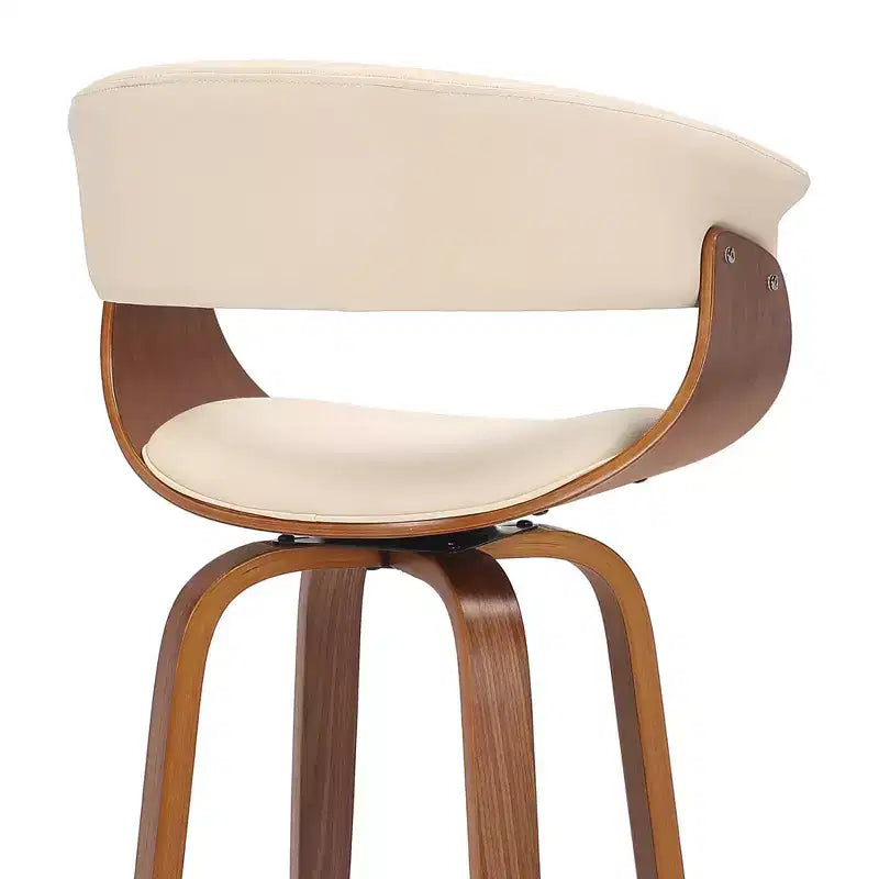 26" Julyssa Swivel Faux Leather Wood Counter Height Barstool - Armen Living