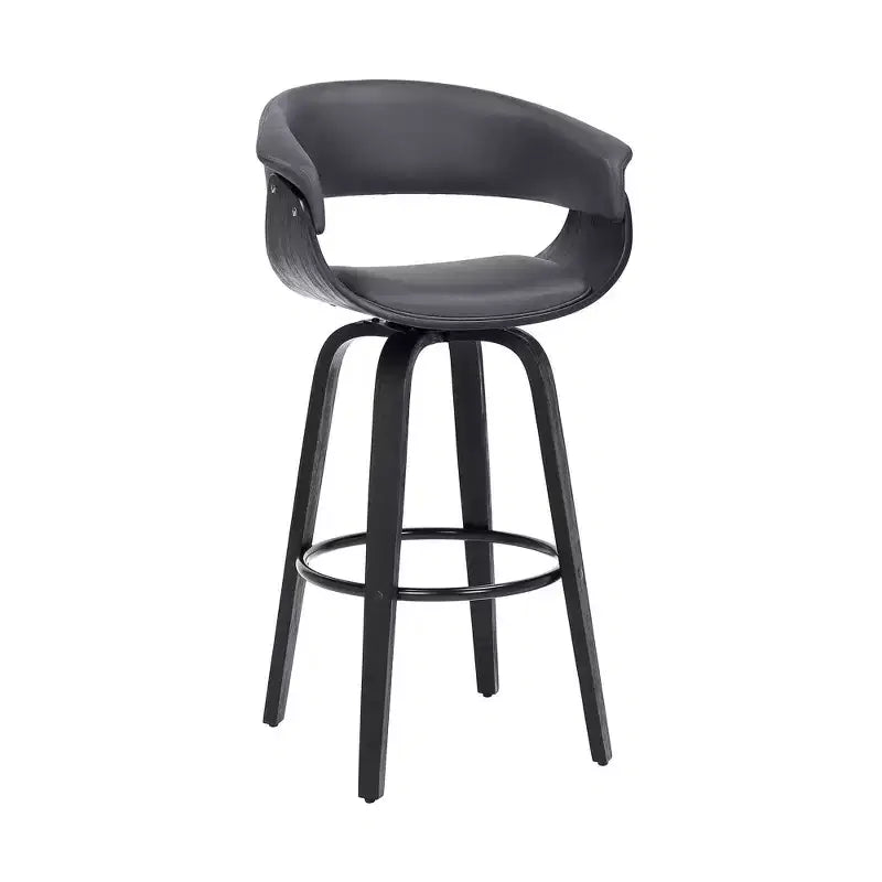 26" Julyssa Swivel Faux Leather Wood Counter Height Barstool - Armen Living