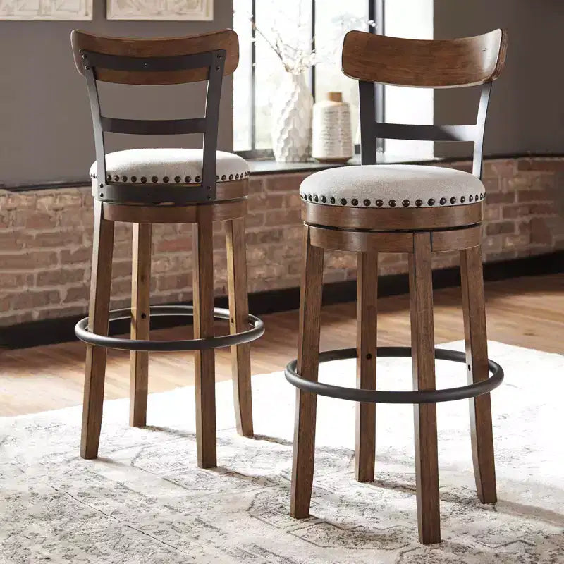 Tall Valebeck Upholstered Swivel Barstool - Signature Design by Ashley