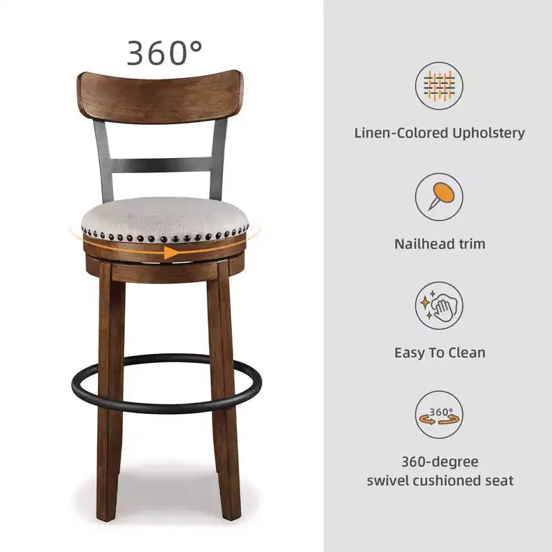 Tall Valebeck Upholstered Swivel Barstool - Signature Design by Ashley
