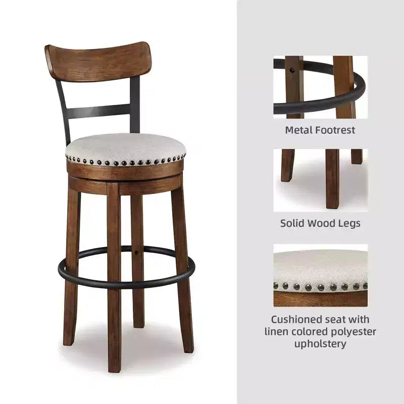 Tall Valebeck Upholstered Swivel Barstool - Signature Design by Ashley