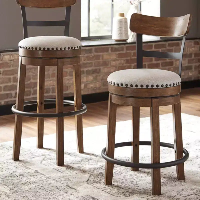 Tall Valebeck Upholstered Swivel Barstool - Signature Design by Ashley