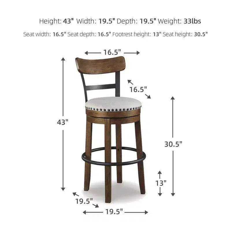 Tall Valebeck Upholstered Swivel Barstool - Signature Design by Ashley