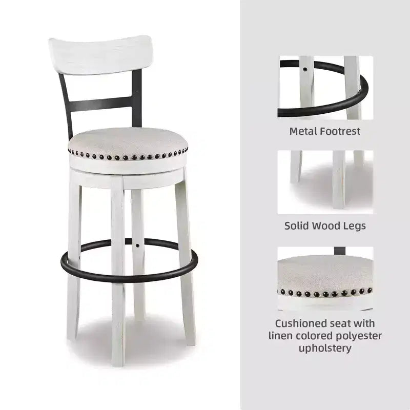 Tall Valebeck Upholstered Swivel Barstool - Signature Design by Ashley
