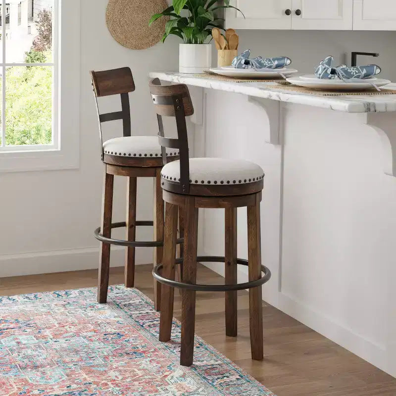 Tall Valebeck Upholstered Swivel Barstool - Signature Design by Ashley