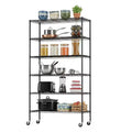 FDW 6 Tier Commercial Wire Shelving Unit Metal Shelf Wire Rack with Wheels