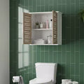 Evideco French Home Goods Wall Mounted Bathroom Medicine Cabinet  Two Louvered Doors  20.5 x 21.7 x 8.7 in  MDF with Sturdy Interior Shelf