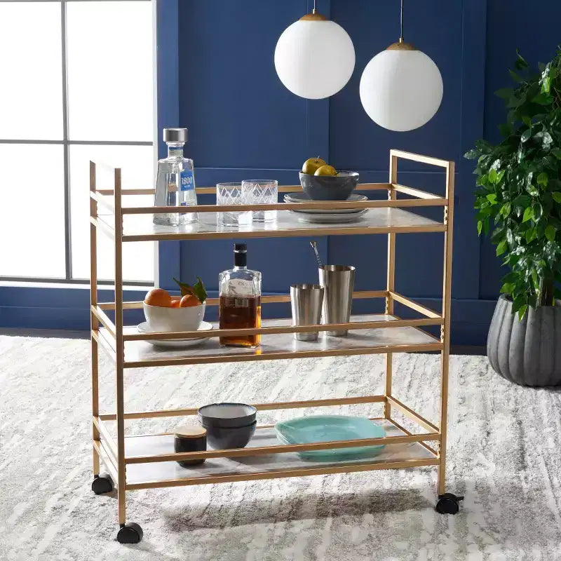 Idria 3 Tier Bar Cart - BCT8010 - Safavieh