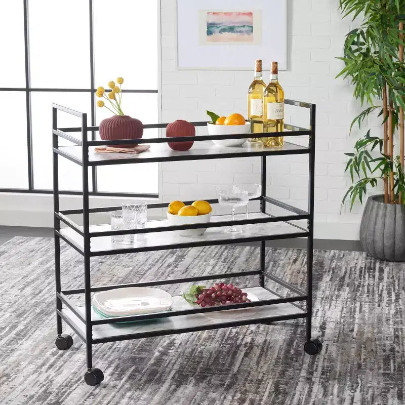 Idria 3 Tier Bar Cart - BCT8010 - Safavieh