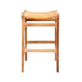 Aurelien Backless Teak Outdoor Bar Stool