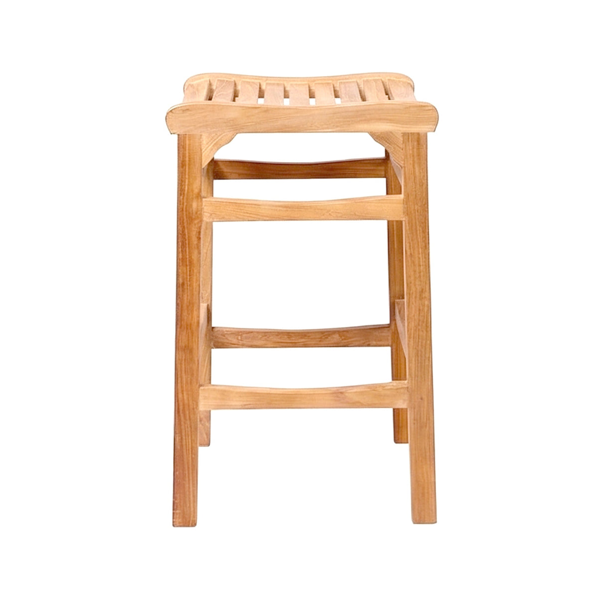 Aurelien Backless Teak Outdoor Bar Stool