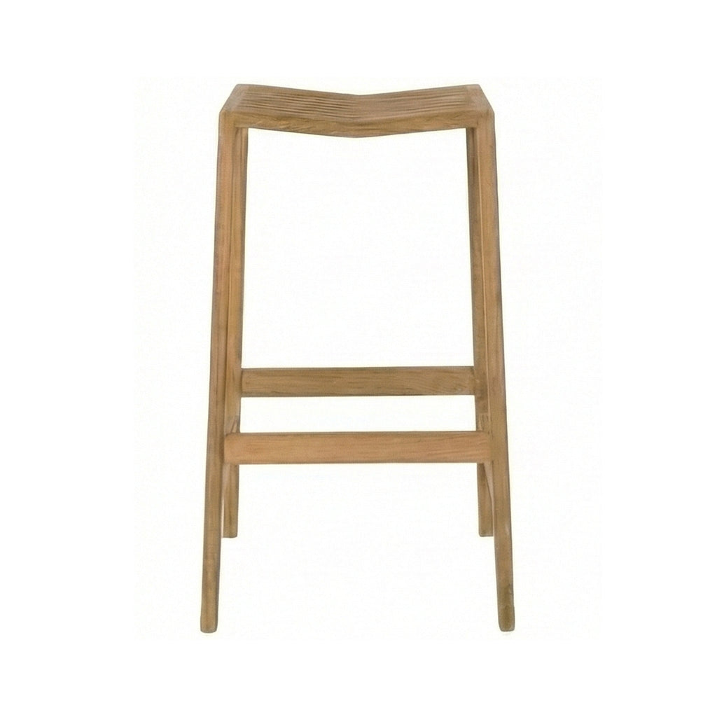 Baptiste Backless Teak Outdoor Bar Stool