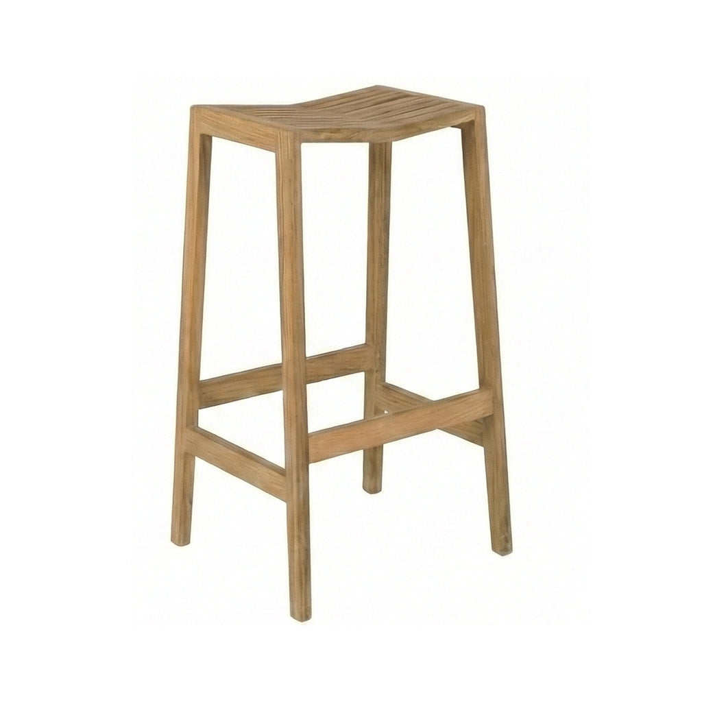 Baptiste Backless Teak Outdoor Bar Stool