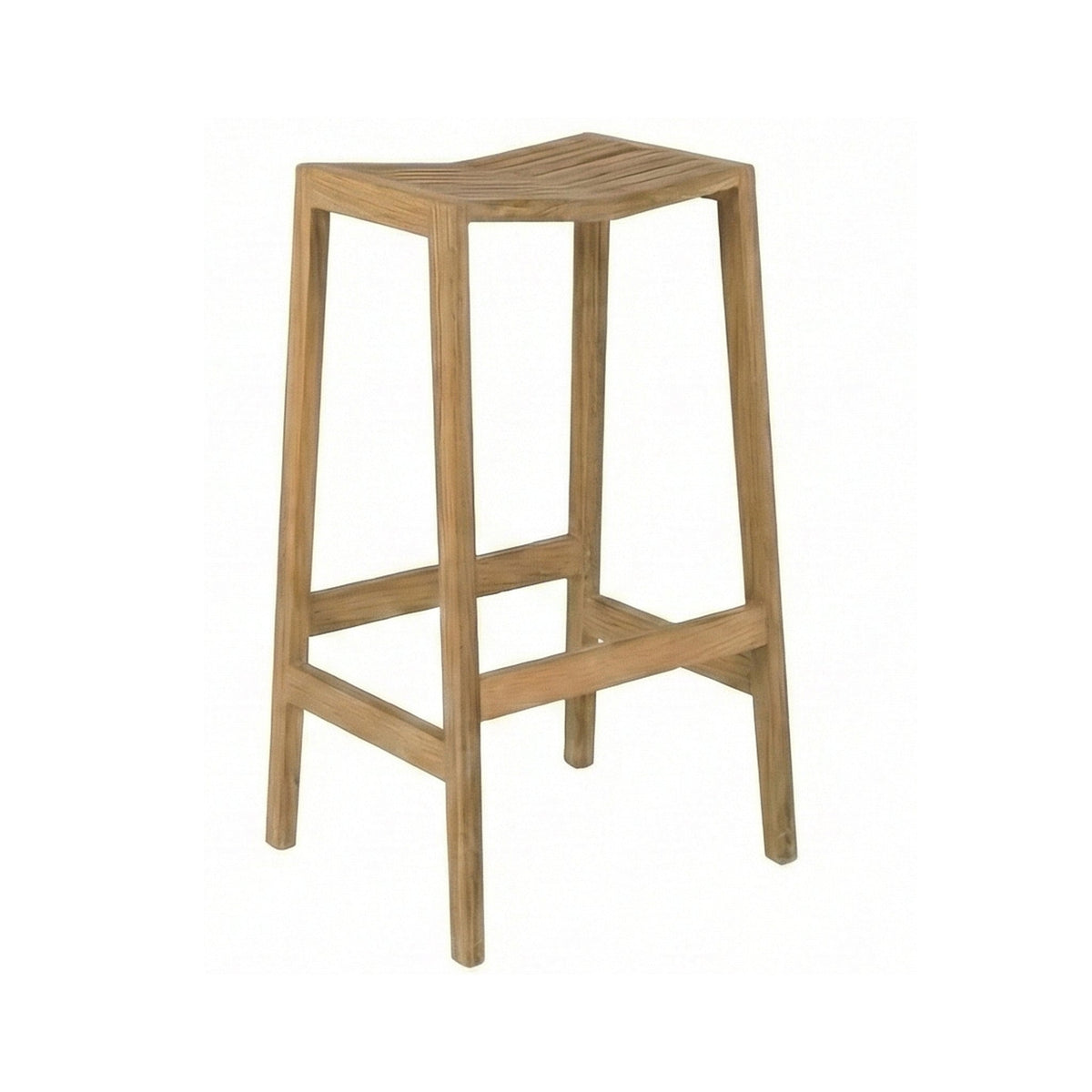 Baptiste Backless Teak Outdoor Bar Stool