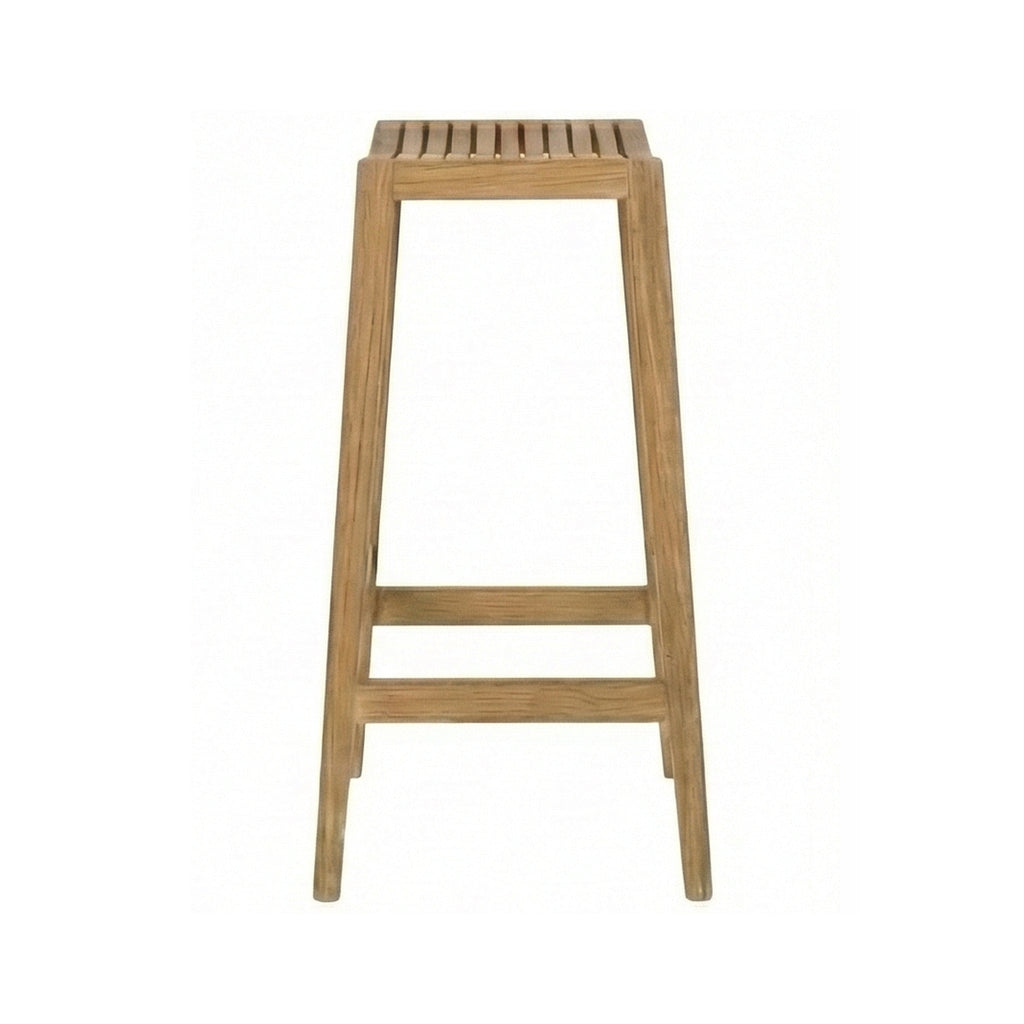 Baptiste Backless Teak Outdoor Bar Stool