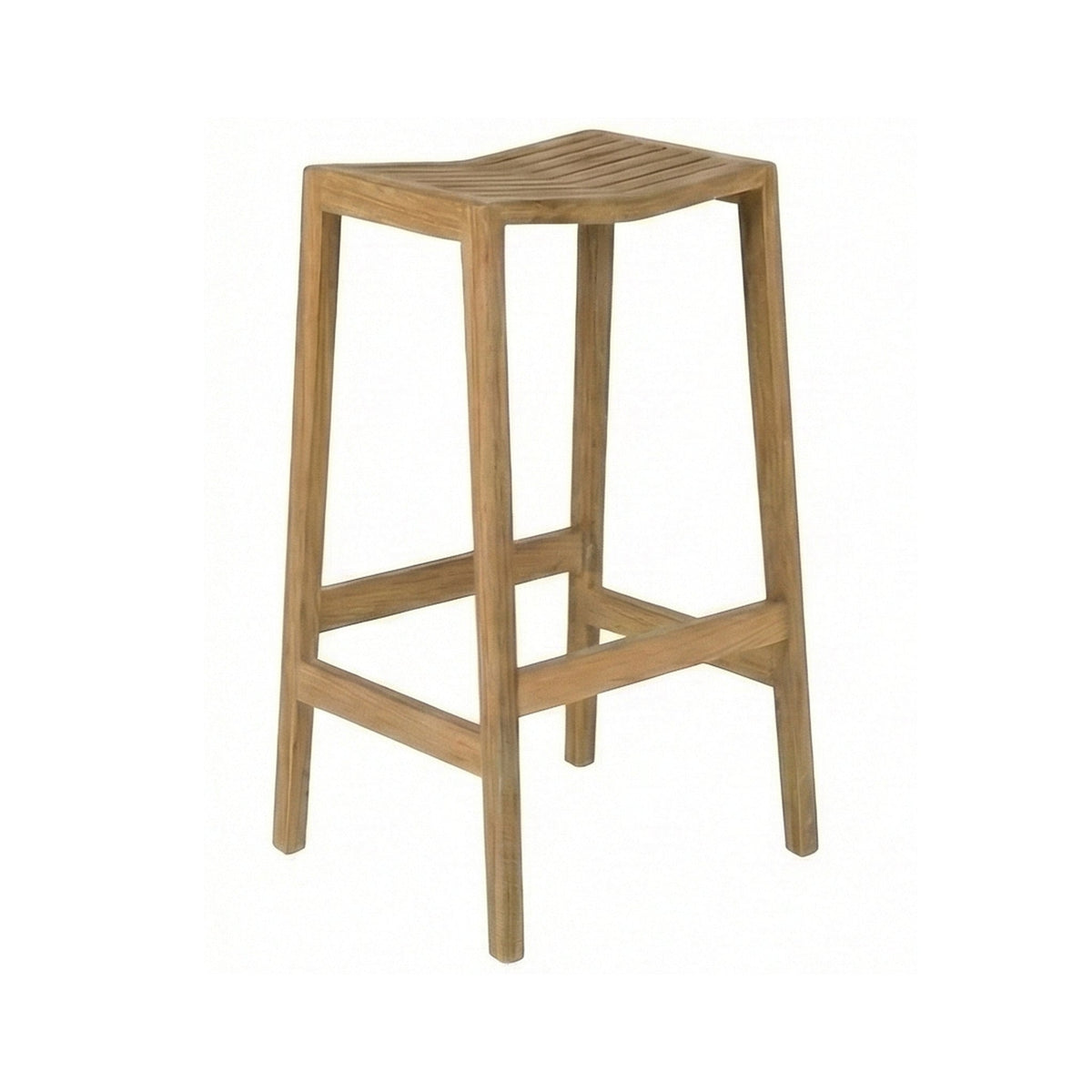 Baptiste Backless Teak Outdoor Bar Stool
