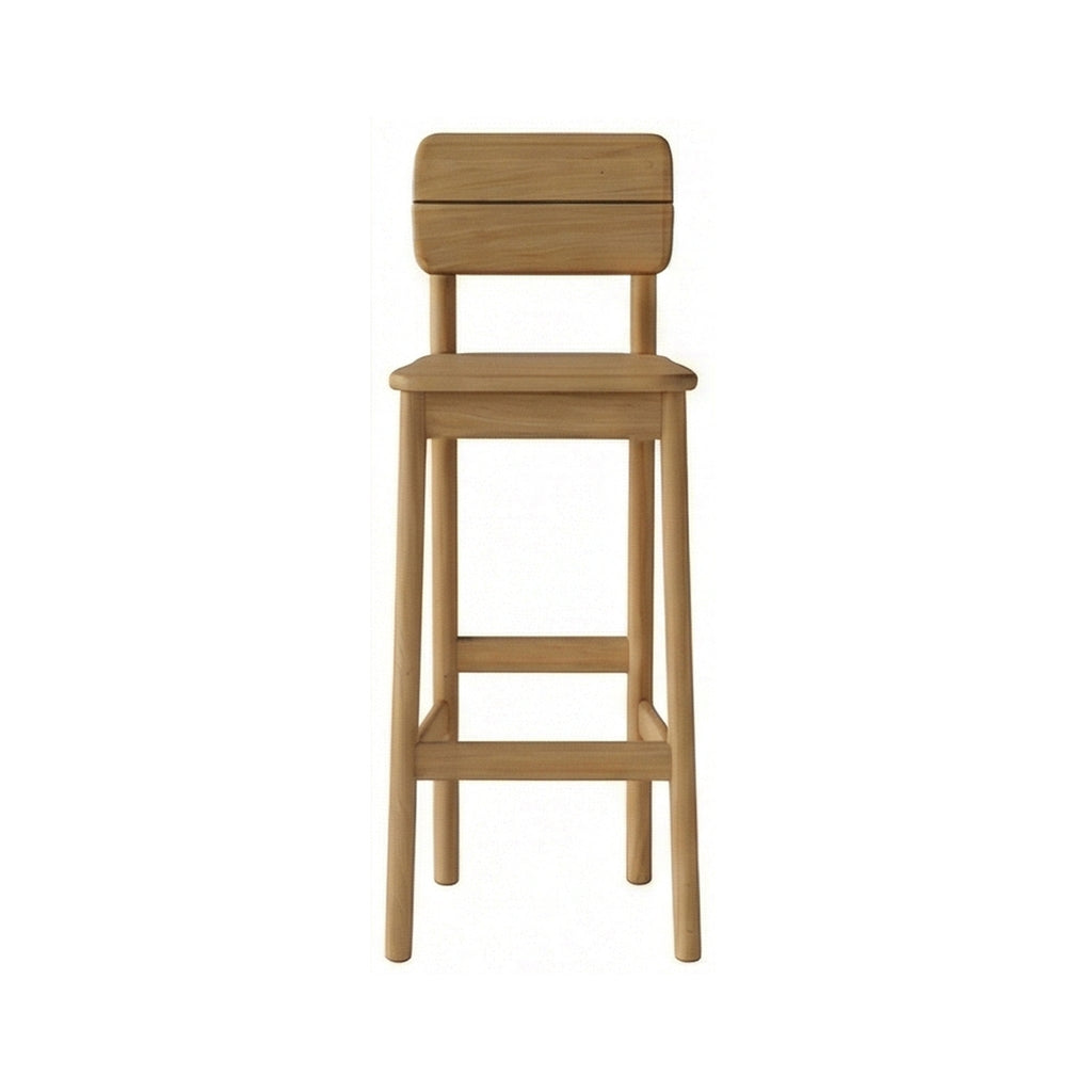 Bastien Armless Teak Outdoor Bar Stool